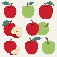 kritzeln Sie freihändige Einfachheitszeichnung der Apfelsammlung. vektor