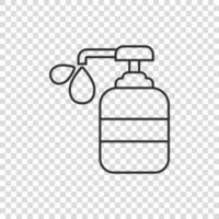 hand desinfektionsmedel ikon i platt stil. antiseptisk flaska vektor illustration på isolerat bakgrund. desinficera gel tecken företag begrepp.