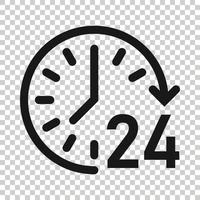 Uhrensymbol im flachen Stil. Uhr-Vektor-Illustration auf weißem Hintergrund isoliert. Timer-Geschäftskonzept. vektor