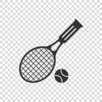 Tennisschläger-Symbol im flachen Stil. Gaming-Schläger-Vektor-Illustration auf isoliertem Hintergrund. Sport Aktivität Zeichen Geschäftskonzept. vektor