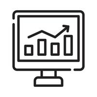 Stock-Vektor-Stil-Illustration. Umrisssymbol für Unternehmen und Finanzen. vektor