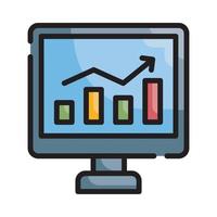 Stock-Vektor-Stil-Illustration. Geschäft und Finanzen gefülltes Gliederungssymbol. vektor