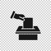 Abstimmungssymbol im flachen Stil. Wahlurne-Vektor-Illustration auf weißem Hintergrund isoliert. Wahl Geschäftskonzept. vektor