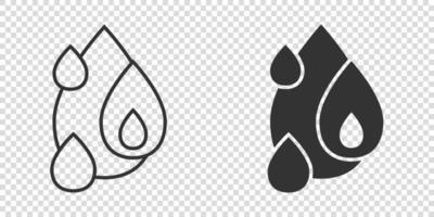 Wassertropfen-Symbol im flachen Stil. Blob-Vektorillustration auf weißem, isoliertem Hintergrund. Regentropfen-Zeichen-Geschäftskonzept. vektor