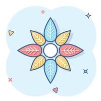 Cartoon-Blume-Symbol im Comic-Stil. Blütenblatt Illustration Piktogramm. Geschäftskonzept mit floralem Zeichenspritzen. vektor