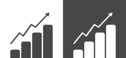 marknadsföra tillväxt statistisk isolerat platt ikon vektor illustration