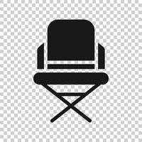 direktör stol ikon i platt stil. producent sittplats vektor illustration på vit isolerat bakgrund. film företag begrepp.