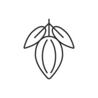 kakao böna ikon i platt stil. choklad grädde vektor illustration på vit isolerat bakgrund. nöt växt företag begrepp.