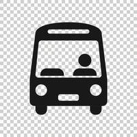 Bus-Symbol im flachen Stil. Trainer-Vektor-Illustration auf weißem Hintergrund isoliert. Geschäftskonzept für Autobus-Fahrzeuge. vektor