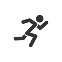 springa människor ikon i platt stil. hoppa vektor illustration på vit isolerat bakgrund. kondition företag begrepp.