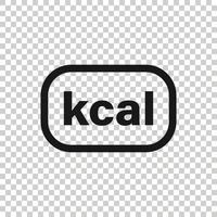 kcal ikon i platt stil. diet vektor illustration på vit isolerat bakgrund. kalorier företag begrepp.