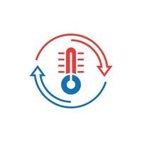 Symbol für die Klimaregelung des Thermometers im flachen Stil. Meteorologie-Balancen-Vektorillustration auf weißem, isoliertem Hintergrund. Geschäftskonzept für heiße, kalte Temperaturen. vektor