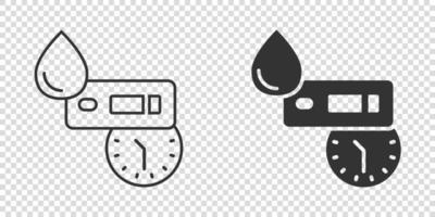 Coronavirus-Schnelltest-Symbol im flachen Stil. Covid-19-Vektorillustration auf isoliertem Hintergrund. Geschäftskonzept für medizinische diagnostische Zeichen. vektor