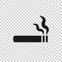 Zigarettensymbol im flachen Stil. Rauchvektorillustration auf weißem getrenntem Hintergrund. Nikotin Geschäftskonzept. vektor