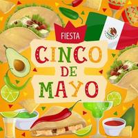 mexikanischer cinco de mayo fiesta partyurlaub vektor