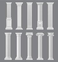 tempel eller palats marmor antik kolumner, pelare vektor