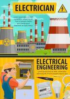 energetik industri, elektriker service. vektor