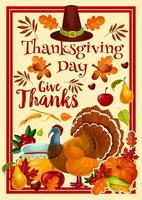 vektor Lycklig tacksägelse dag hälsning kort