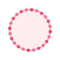 runda pastell ram med rosa polka punkt mönster design. enkel minimal hjärtans dag dekorativ element. vektor
