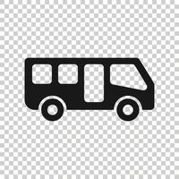 Bus-Symbol im flachen Stil. Trainer-Vektor-Illustration auf weißem Hintergrund isoliert. Geschäftskonzept für Autobus-Fahrzeuge. vektor