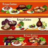 Gerichte der koreanischen Küche, scharfes asiatisches Essen vektor