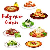 bulgarian kött maträtter och kaka, vektor