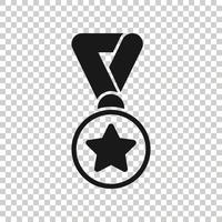 Medaillensymbol im flachen Stil. Preiszeichen-Vektorillustration auf weißem getrenntem Hintergrund. Geschäftskonzept für die Trophäenvergabe. vektor