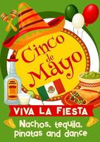 mexikanisches cinco de mayo feiertagseinladungsplakat vektor