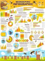 Infografik-Plakat der Imkereiindustrie für Imkerei vektor