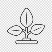 Blatt-Symbol im flachen Stil. Pflanzenvektorillustration auf weißem isoliertem Hintergrund. Blumenzeichen Geschäftskonzept. vektor