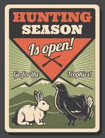 Retro-Poster zur Eröffnung der Jagdsaison mit Wild vektor
