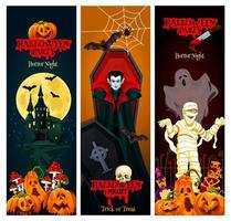 Halloween-Feiertags-Horror-Party-Einladungsbanner vektor