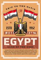 ägyptische flagge und emblem, reise nach ägypten vektor