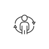 Personenempfehlungssymbol im flachen Stil. Geschäftskommunikations-Vektorillustration auf weißem Hintergrund. Referenz-Teamwork-Geschäftskonzept. vektor