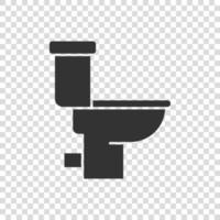 WC-Schüssel-Symbol im flachen Stil. Hygiene-Vektor-Illustration auf isoliertem Hintergrund. wc toilettenschild geschäftskonzept. vektor