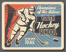 eishockey-sportplakat, spieler im helm vektor