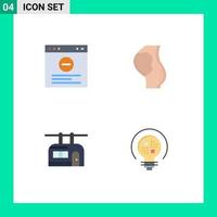 4 universell platt ikoner uppsättning för webb och mobil tillämpningar browser spårväg graviditet obstetrik resa redigerbar vektor design element