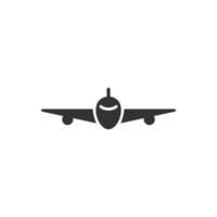 Flugzeug-Symbol im flachen Stil. Flugzeug-Vektor-Illustration auf weißem Hintergrund isoliert. Geschäftskonzept für Fluglinienflugzeuge. vektor