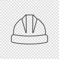 Bauhelm-Symbol im flachen Stil. Sicherheitskappenvektorillustration auf lokalisiertem Hintergrund. Arbeiter Hut Zeichen Geschäftskonzept. vektor