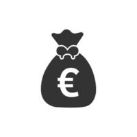 pengar väska ikon i platt stil. moneybag vektor illustration på isolerat bakgrund. mynt säck tecken företag begrepp.