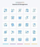 kreatives Geschäft und Management 25 blaues Symbolpaket wie Prozess. Timer. Sicherheit. Fortschritt Prozent. Schalter vektor