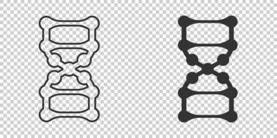 DNA-Molekül-Symbol im flachen Stil. Atom-Vektor-Illustration auf weißem Hintergrund isoliert. Geschäftskonzept für molekulare Spiralzeichen. vektor