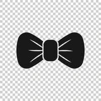 Krawattenschleife-Symbol im flachen Stil. Bowtie-Vektorillustration auf weißem, isoliertem Hintergrund. schmetterling geschäftskonzept. vektor