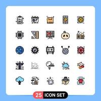 25 kreativ ikoner modern tecken och symboler av stor fredag leverans rabatt mobil redigerbar vektor design element
