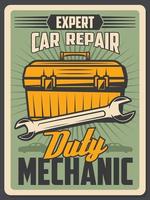 Autoreparaturservice Vintage Poster vektor