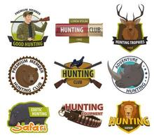 Vektorsymbole des Jagdvereins oder der Jagdsaison vektor