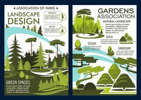 natur landskap design service grön parkera posters vektor