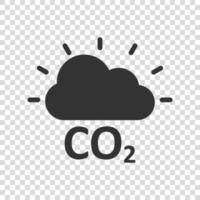 Co2-Emissionssymbol im flachen Stil. Cloud-Katastrophen-Vektor-Illustration auf weißem Hintergrund isoliert. Umwelt Zeichen Geschäftskonzept. vektor