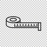 Maßband-Symbol im flachen Stil. Lineal-Zeichen-Vektor-Illustration auf weißem, isoliertem Hintergrund. Meter Geschäftskonzept. vektor