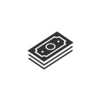 Geldstapel-Symbol im flachen Stil. Tauschen Sie Bargeldvektorillustration auf weißem lokalisiertem Hintergrund aus. Banknotenrechnung Geschäftskonzept. vektor
